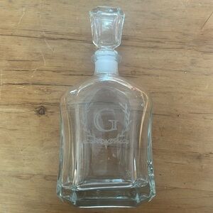 Letter “G” Vintage Style Cut Glass Wine Decanter